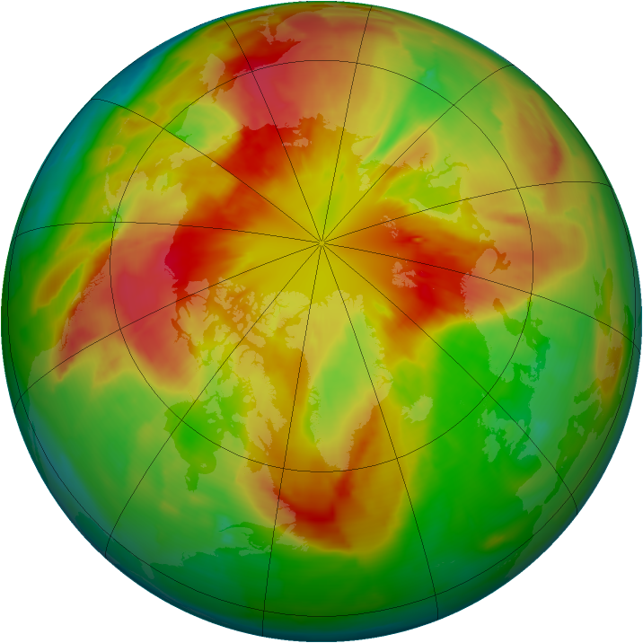 Arctic ozone map for 13 March 2012